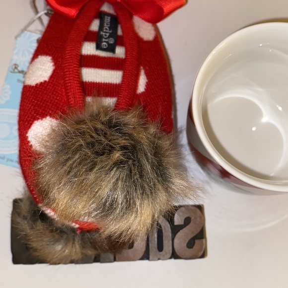 🆕mud pie Women’s ‘Dot Knit’ Slippers - Picture 2 of 8